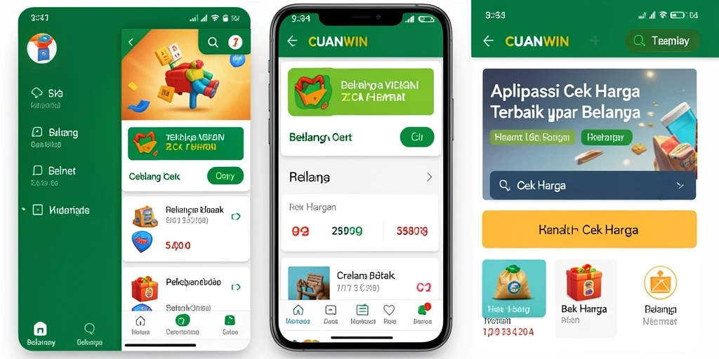 Antarmuka CUANWIN menunjukkan fitur Cek Harga dengan jelas.