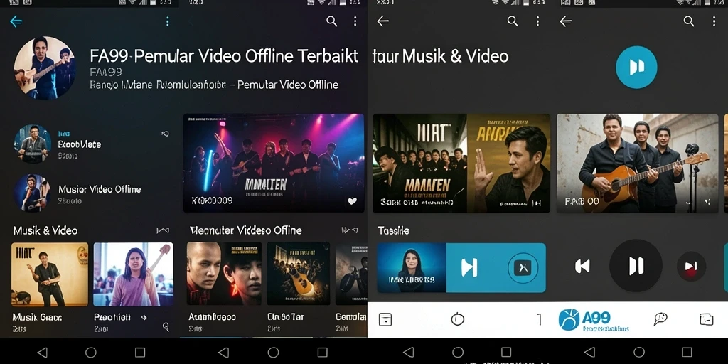 Tampilan antarmuka FA99 yang memudahkan pengaturan pemutar video offline.