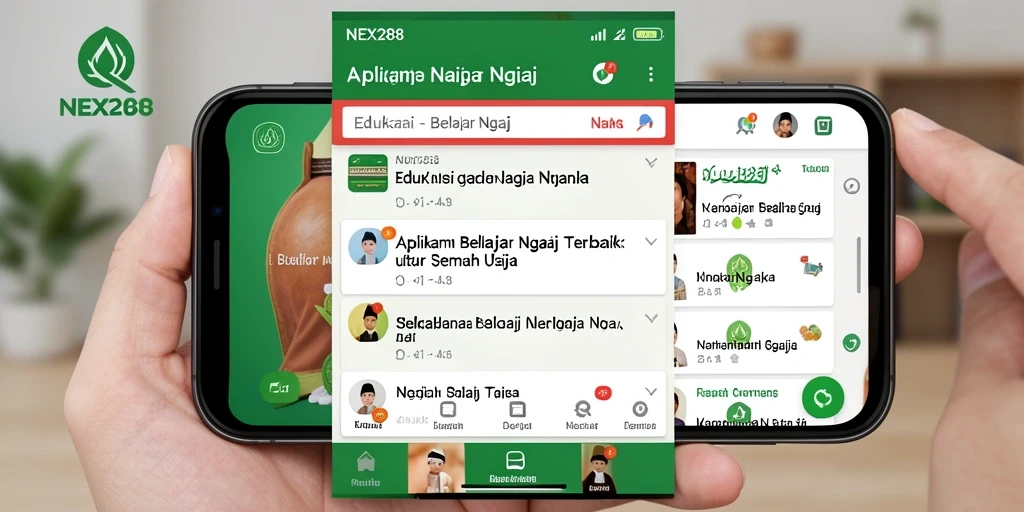 Tampilan antarmuka aplikasi NEX288 untuk belajar ngaji.