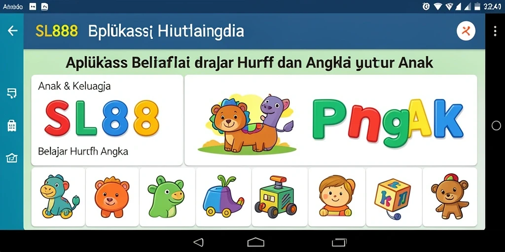 Antarmuka SL888 yang penuh warna dan interaktif untuk belajar huruf dan angka.