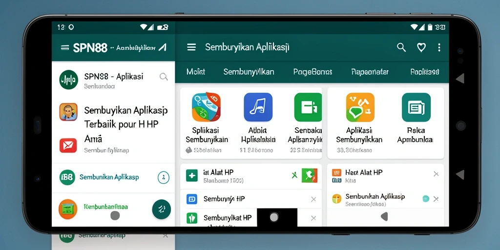 Antarmuka SPN88 yang sederhana dan intuitif untuk menyembunyikan aplikasi.