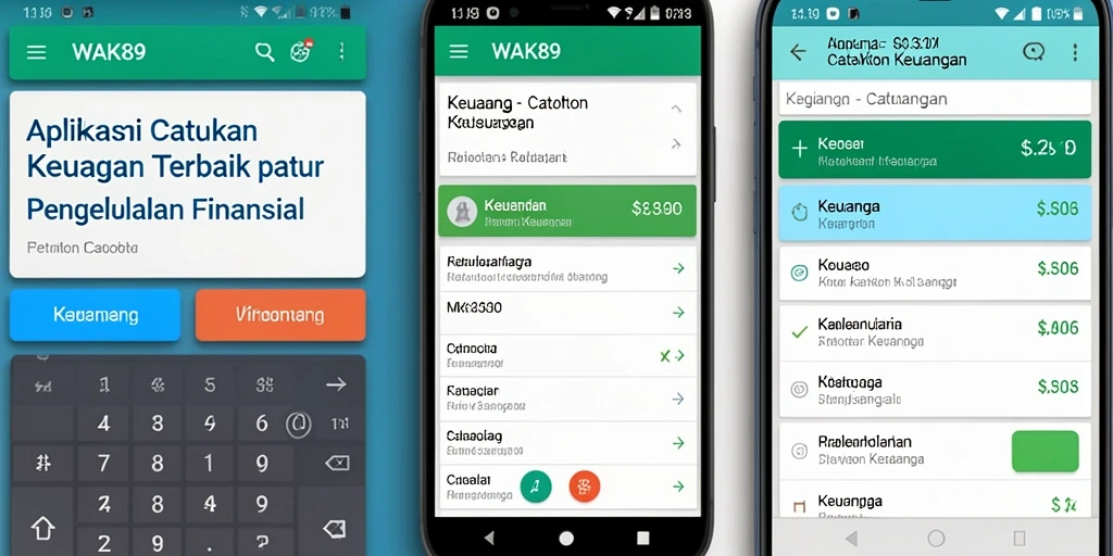 Tampilan antarmuka WAK89 yang intuitif untuk catatan keuangan.